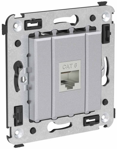 Розетка компьютерная экранированная без рамки DKC Avanti 1-м. RJ45 6е закаленная сталь фото Розетка компьютерная экранированная без рамки DKC Avanti 1-м. RJ45 6е закаленная сталь картинка